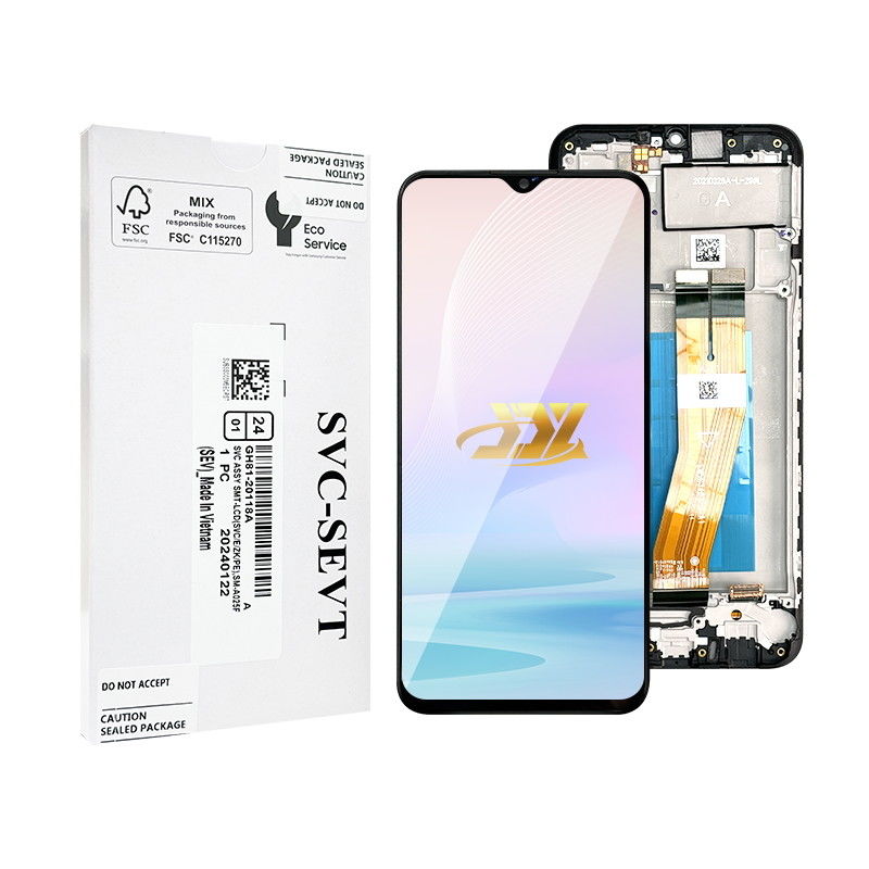 100% проверенный QC A02S LCD замена антистатический пакет Black Mobile LCD дисплей